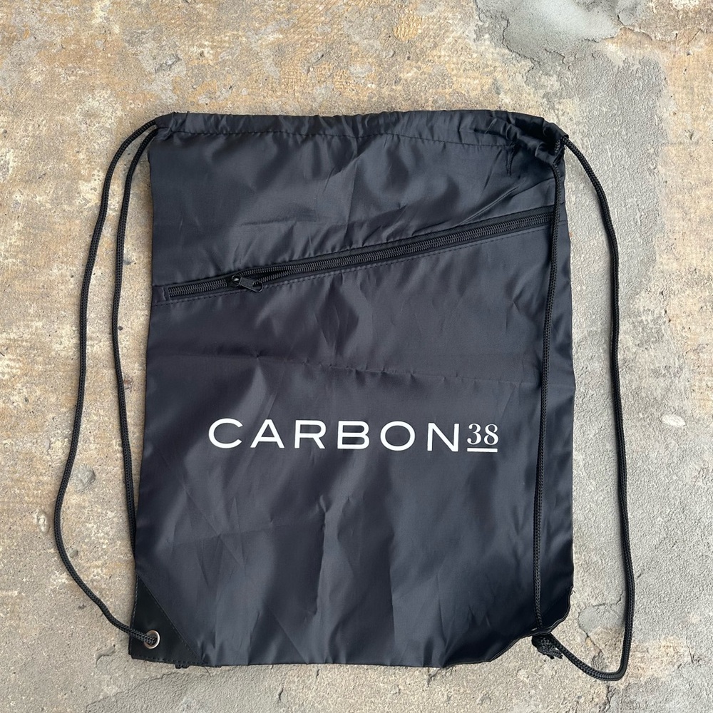 CARBON 38: Limited Edition Black Drawstring Bag